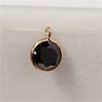 Certified 10K Black Diamond(1ct) Necklace