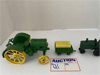 JD Cast Tractor & Cast Tractor, JD Foliage Wagon
