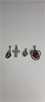 FOUR 925 SILVER PENDANTS