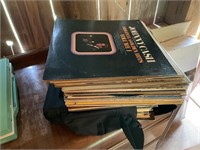 stack of lp records albums, all country music