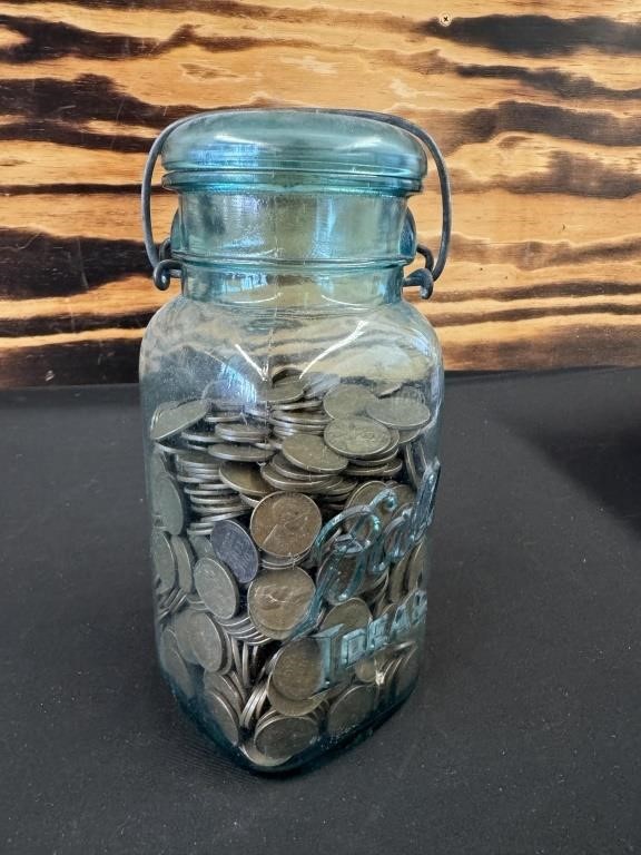 Jar Full of Wheat Pennies