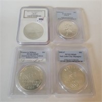 Four (4) modern Silver $1 Commemoratives