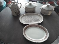 stoneware crockware set of 4 + plate