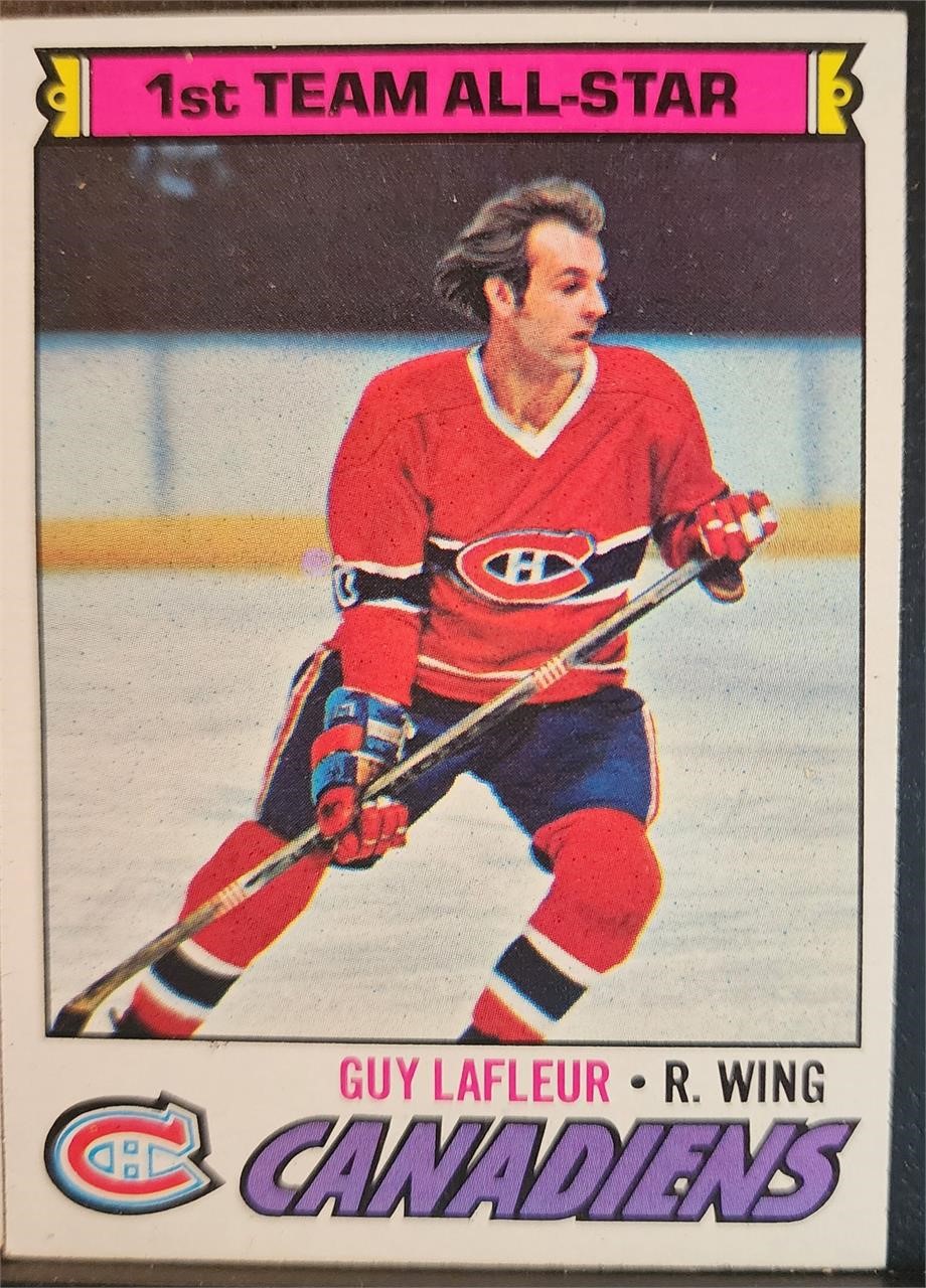 Three 1977 Guy Lafleur Topps NHL Cards