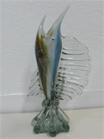 Vtg 18" Glass Sword Fish Statue