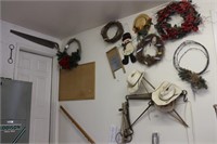 Collection of Wreaths & Vintage Tools
