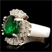 18K Gold Ring: 3.10ct Emerald & 0.86ctw Diam