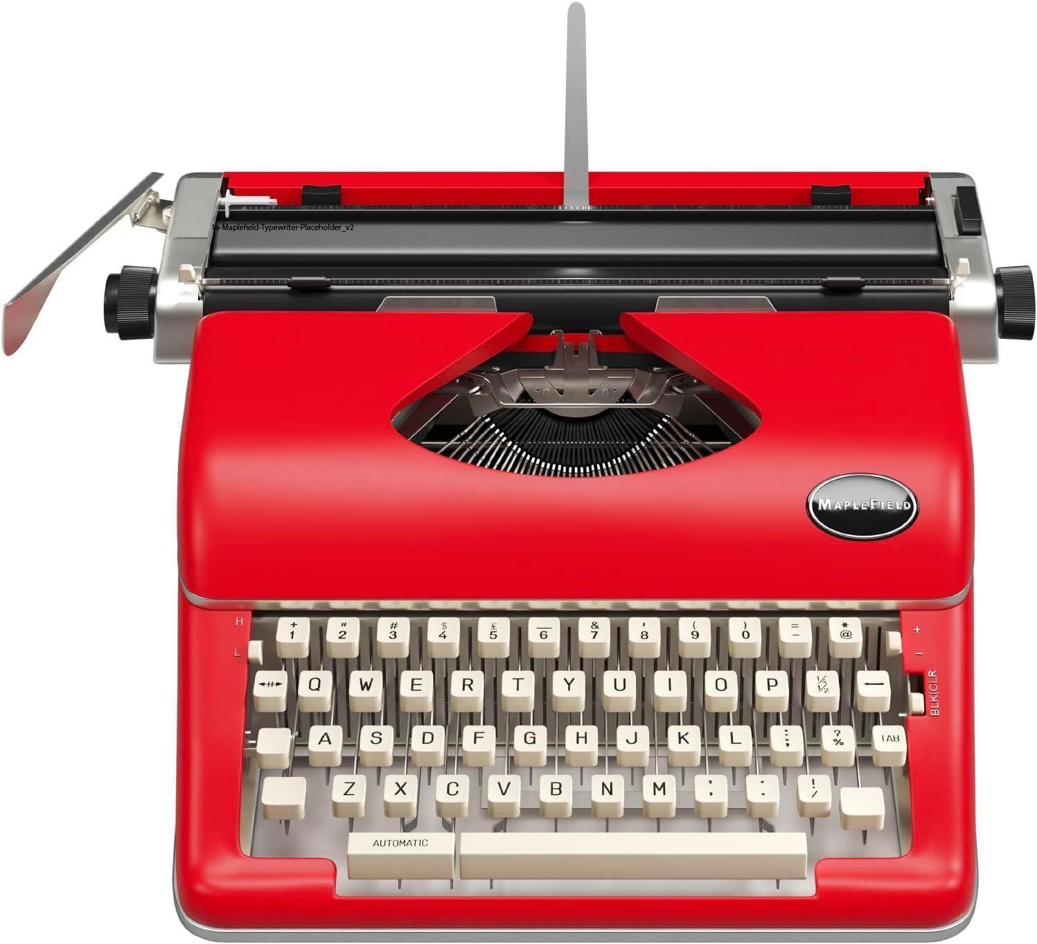 Maplefield Manual Typewriter - Vintage (Red)