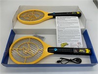 PAIR OF ZAP IT! MINI ELECTRIC BUG ZAPPING RACKETS