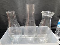 3 Clear Glass Chimneys