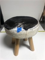 Cowhide Stool with tree branch legs