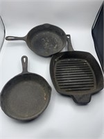 (3) pieces cast iron
