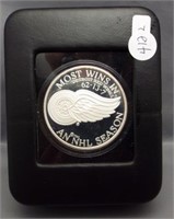 1995-96 Detroit Redwings .999 1oz silver "Most
