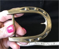 Vintage Metal Horse Shoe Belt Buckle