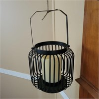 Hanging Metal Caged Candle Holder 6½"W 11"T