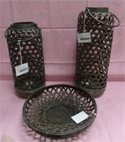 3 RATTAN DECOR ITEMS