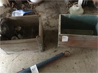 Vintage Wood Milk Crate & Wood Box