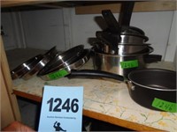 Flavorseal stainless cookware on shelf