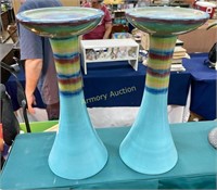POTTERY CANDLE STANDS
