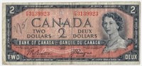 1954 Canada $2 Bank Note Devil's Face