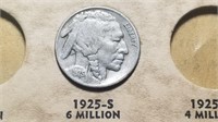 1925 S Buffalo Nickel From A Set