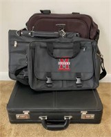 Leather Briefcase and 3 Soft Computer Bags