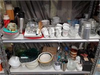 2 Shelves Worth Of Various Kitchen Dishes And More