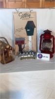 Bird Feeder, lantern & bird signs