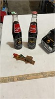 Vintage coke bottles, vintage woody the wood