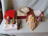 Christmas Figurines and Plate