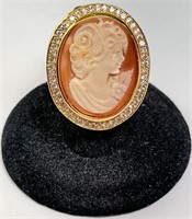 Amedeo Cameo Ring 15 Grams Size 7.5