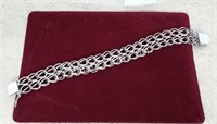 Silver Ladies Bracelet 15.9gm 7.5" Long