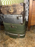 Lot of 5 small antique suit cases