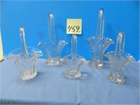 (5) Small & Medium Glass Baskets