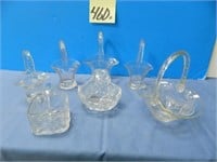 (7) Small Glass Baskets