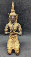 Vintage Bronze Teppanom Kneeling Buddha Figure B