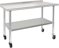 HARDURA Steel Table 24x48 Inches  Casters