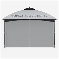 SunCula 10-ft x 10-ft Gazebo Curtains,Privacy Repl