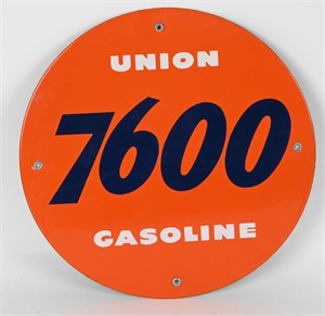 UNION 7600 PORCELAIN GAS PUMP PLATE SIGN