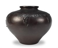 Japanese Bronze Vase with 'Paint Drip' Decoration