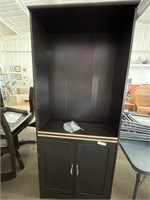 (2) Black Finish Contemporary Bookcase Cabinet