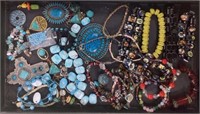 Tray Lot Of Assorted Mineral Jewelry