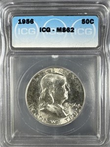 1958 Silver Franklin Half-Dollar MS62