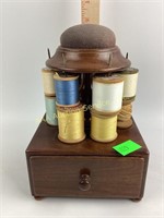 Antique walnut sewing box