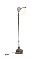 Bronze Winged Lady Marble Base Floor Lamp