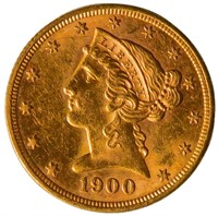 1900 Coronet Head Gold $5 Half Eagle