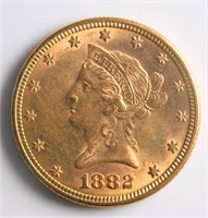 1882 Coronet Head Gold $10 Eagle