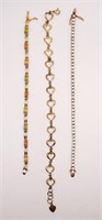 (3) 925 Gold Tone Bracelets