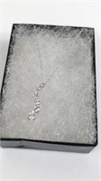 Elegant 10K White Gold and White Sapphire Necklace