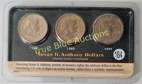 1979,1980,1999 Susan S. Anthony 3 Coin Set
